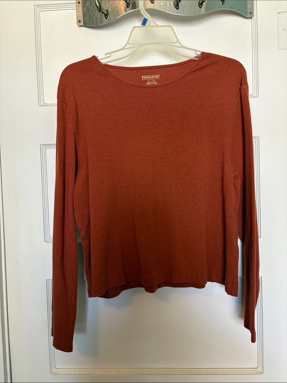 Pendleton Women's Rust Orange Long Sleeve Knit Top Size XL